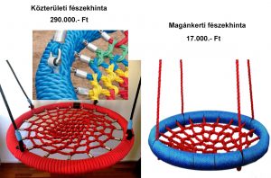 Fészekhinta közterületi és magán ára és képe